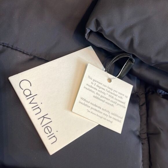 Calvin Klein Hooded Box Quilted Jacket-NAVY-Medium - Picture 2 of 6